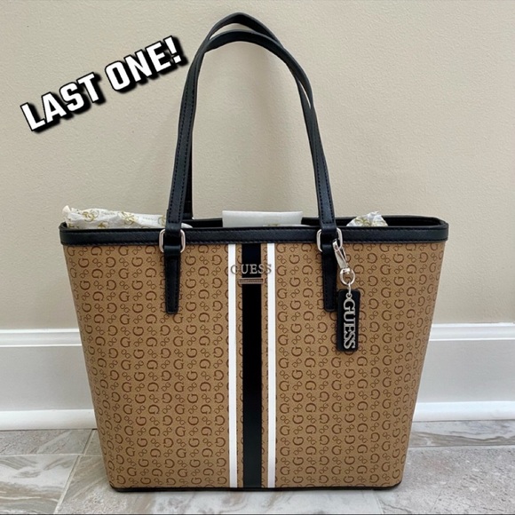 Guess Handbags - COPY -Last One! Brand New! GUESS Caramel Leather Striped Shoulder Purse Handbag